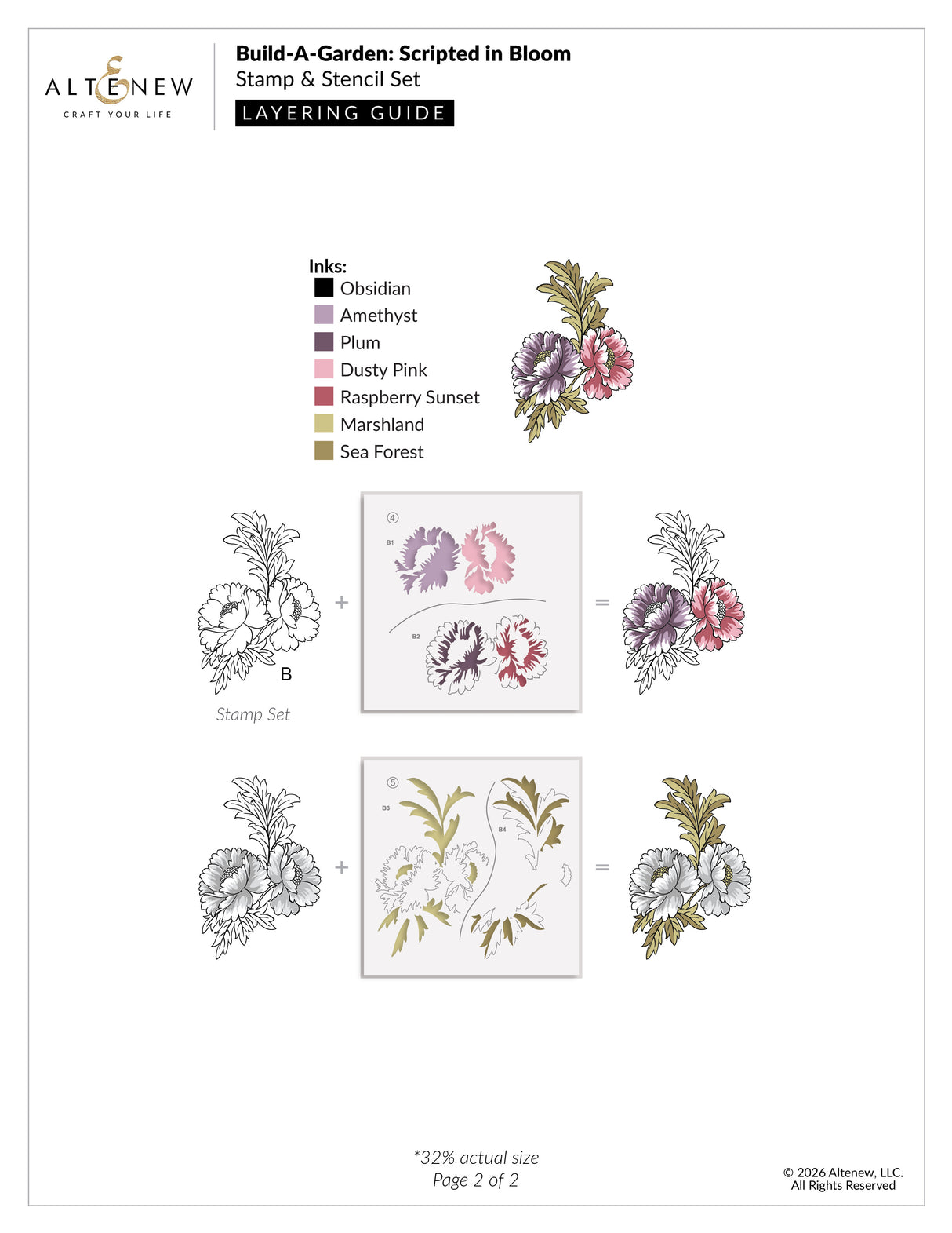 Altenew Build-A-Garden: Scripted in Bloom & Add-on Die Bundle