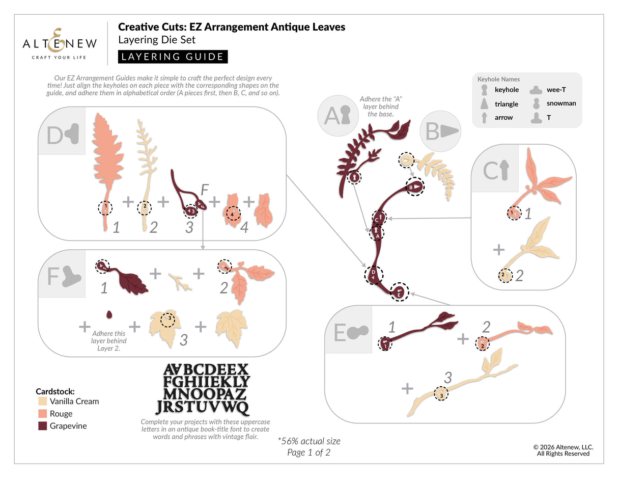Altenew Creative Cuts: EZ Arrangement Antique Leaves Layering Die Set