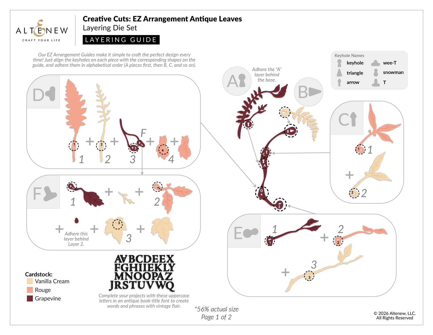 Altenew Creative Cuts: EZ Arrangement Antique Leaves Layering Die Set