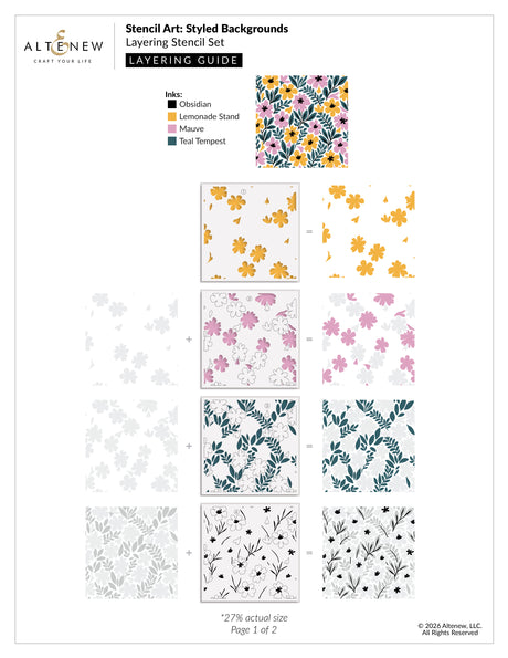 Altenew Stencil Art: Styled Backgrounds Layering Stencil Set (6 in 1)