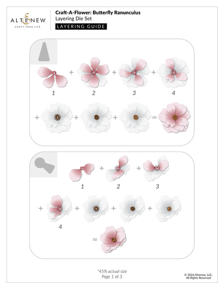 Altenew Craft-A-Flower: Butterfly Ranunculus Layering Die Set