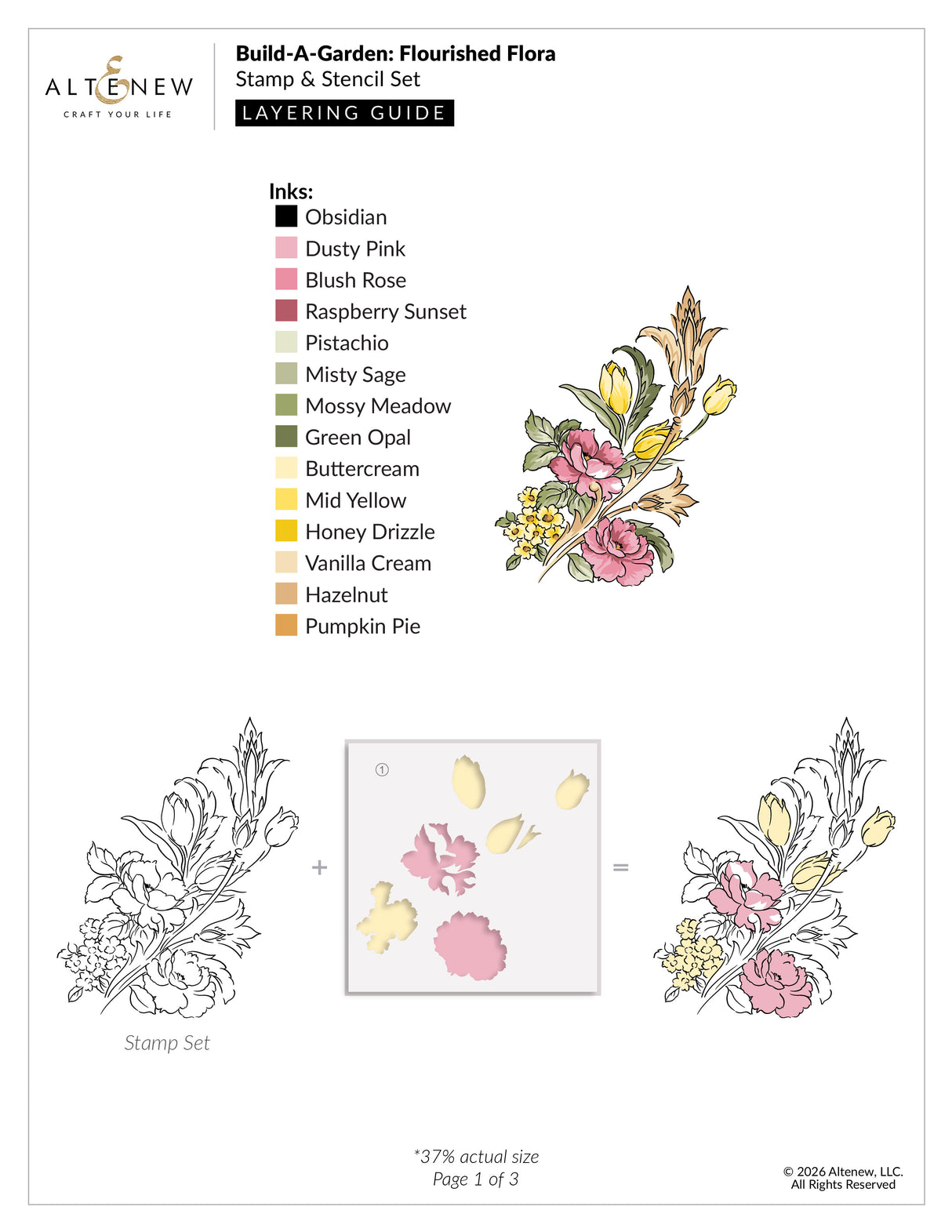 Altenew Build-A-Garden: Flourished Flora & Add-On Die Bundle