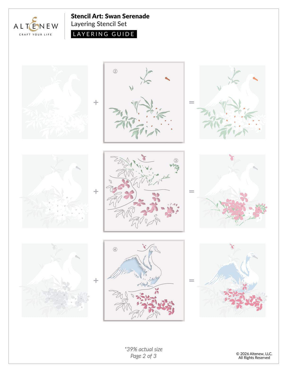 Altenew Stencil Art: Swan Serenade Layering Stencil Set (6 in 1)