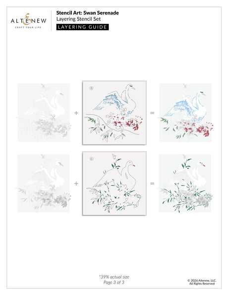 Altenew Stencil Art: Swan Serenade Layering Stencil Set (6 in 1)