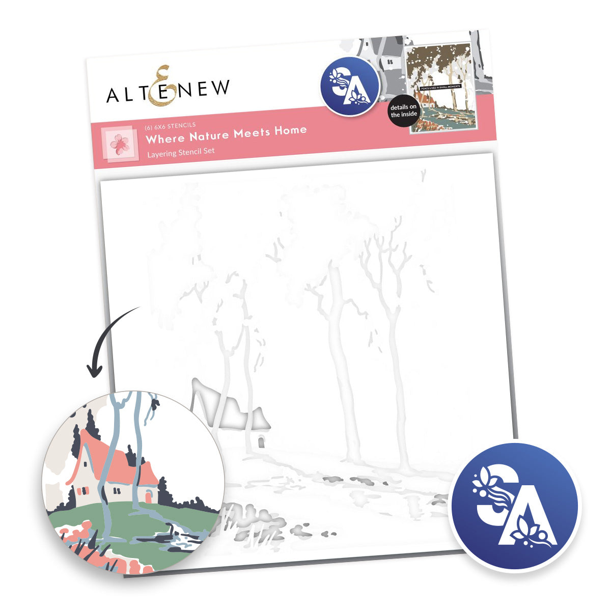 Altenew Stencil Art: Where Nature Meets Home Layering Stencil Set (6 in 1)
