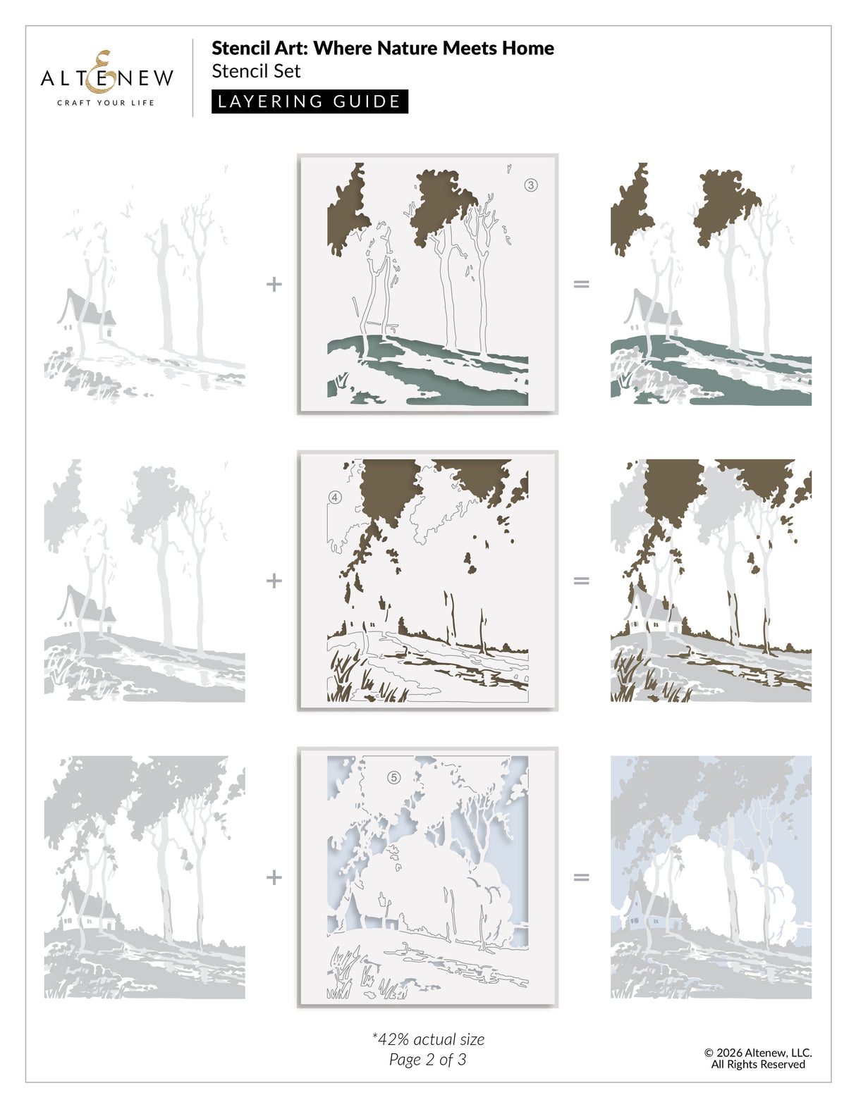 Altenew Stencil Art: Where Nature Meets Home Layering Stencil Set (6 in 1)