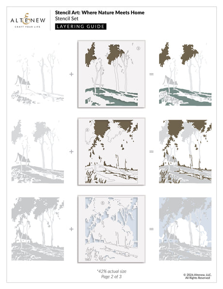 Altenew Stencil Art: Where Nature Meets Home Layering Stencil Set (6 in 1)