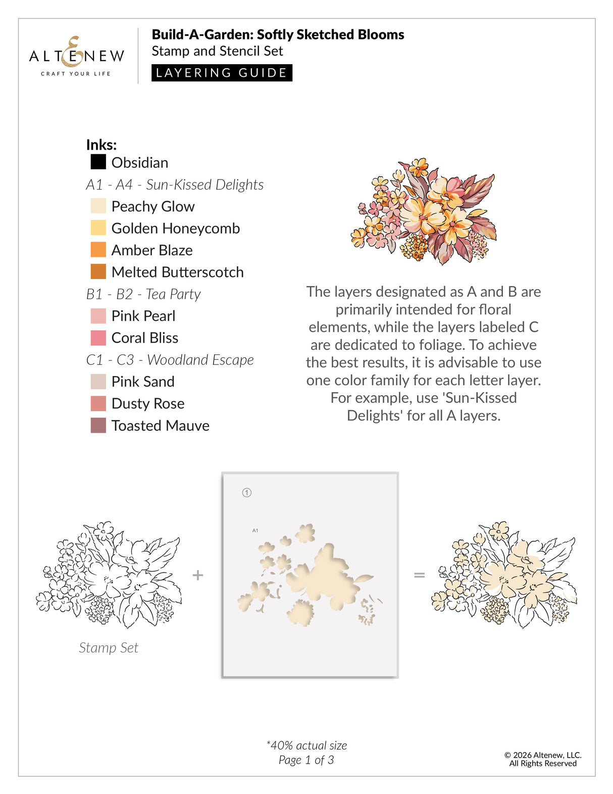 Altenew Build-A-Garden: Softly Sketched Blooms - ALT11507BN
