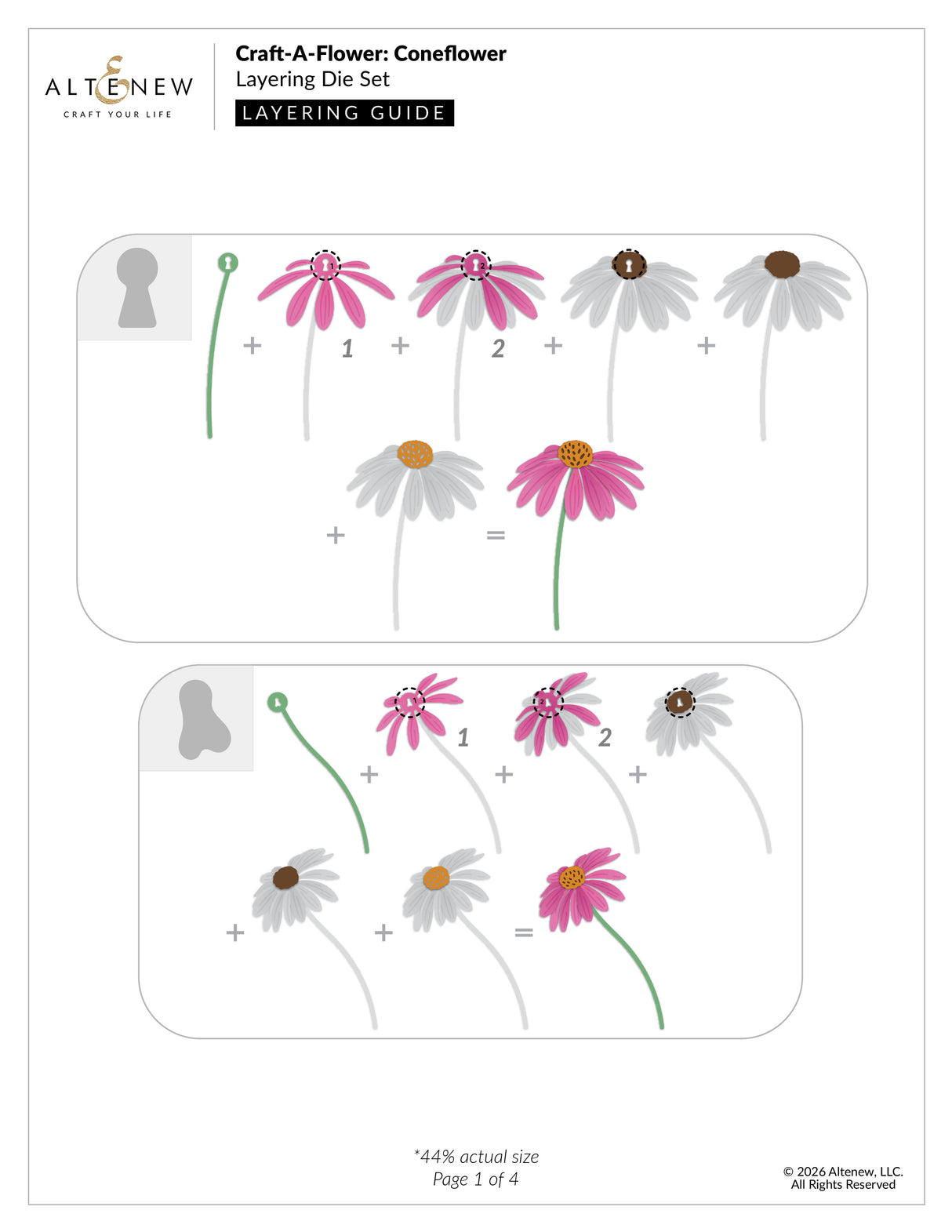 Altenew Craft-A-Flower: Coneflower Layering Die Set - ALT11508