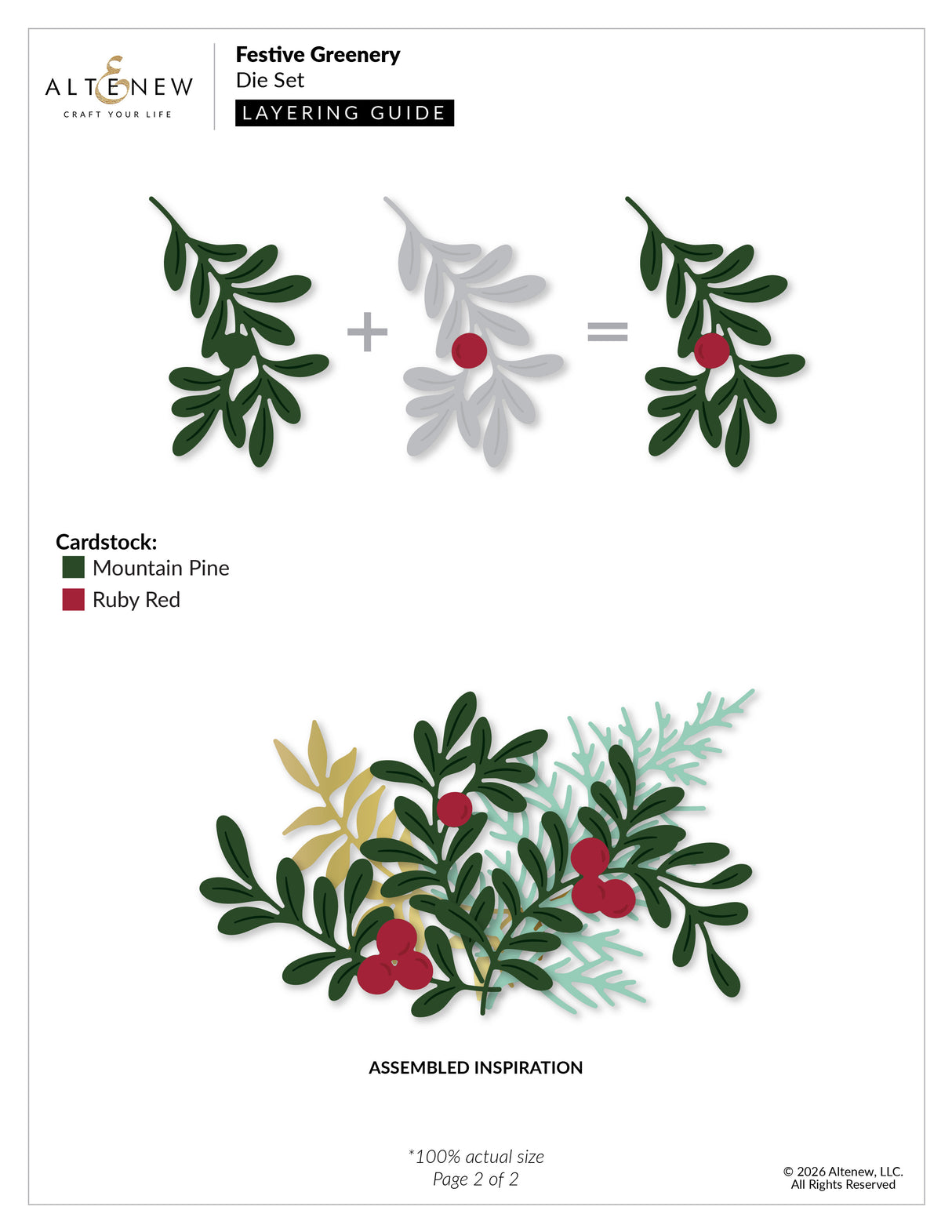 Altenew Festive Greenery Die Set