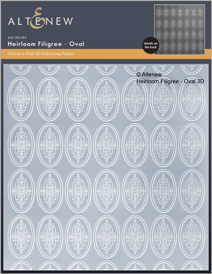 Altenew Heirloom Filigree - Oval 3D Embossing Folder