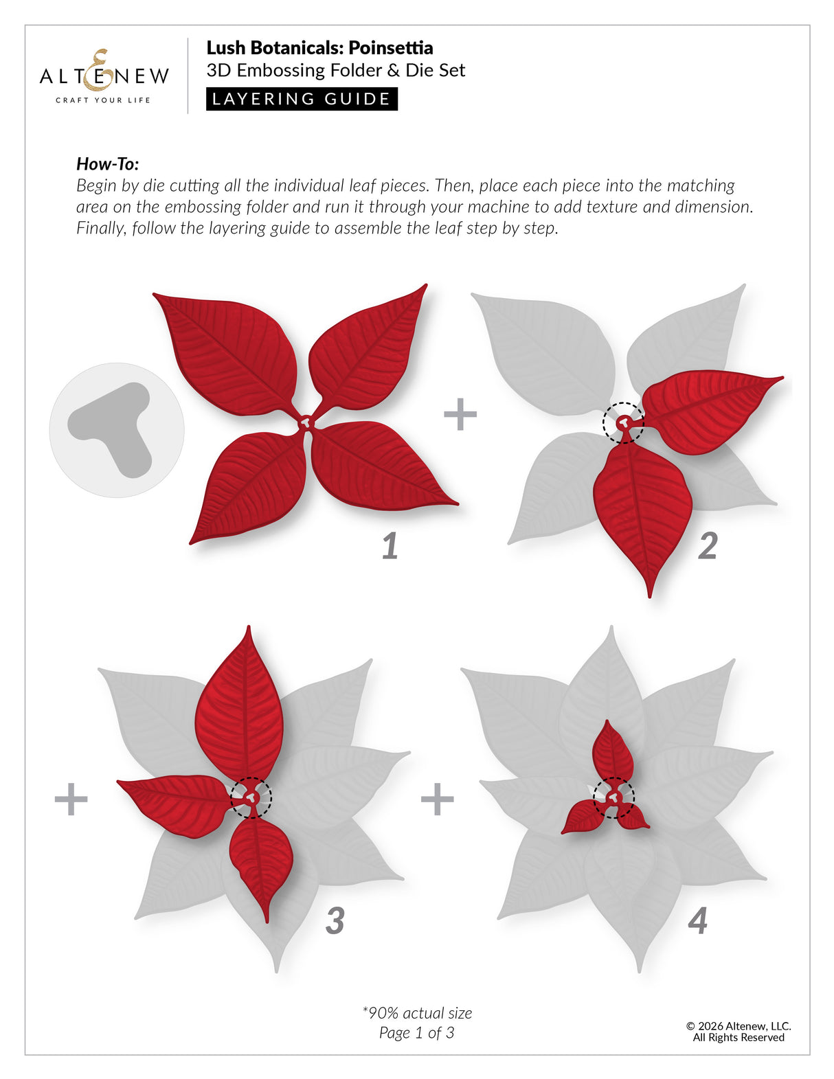 Altenew Lush Botanicals: Poinsettia 3D Embossing Folder & Die Set