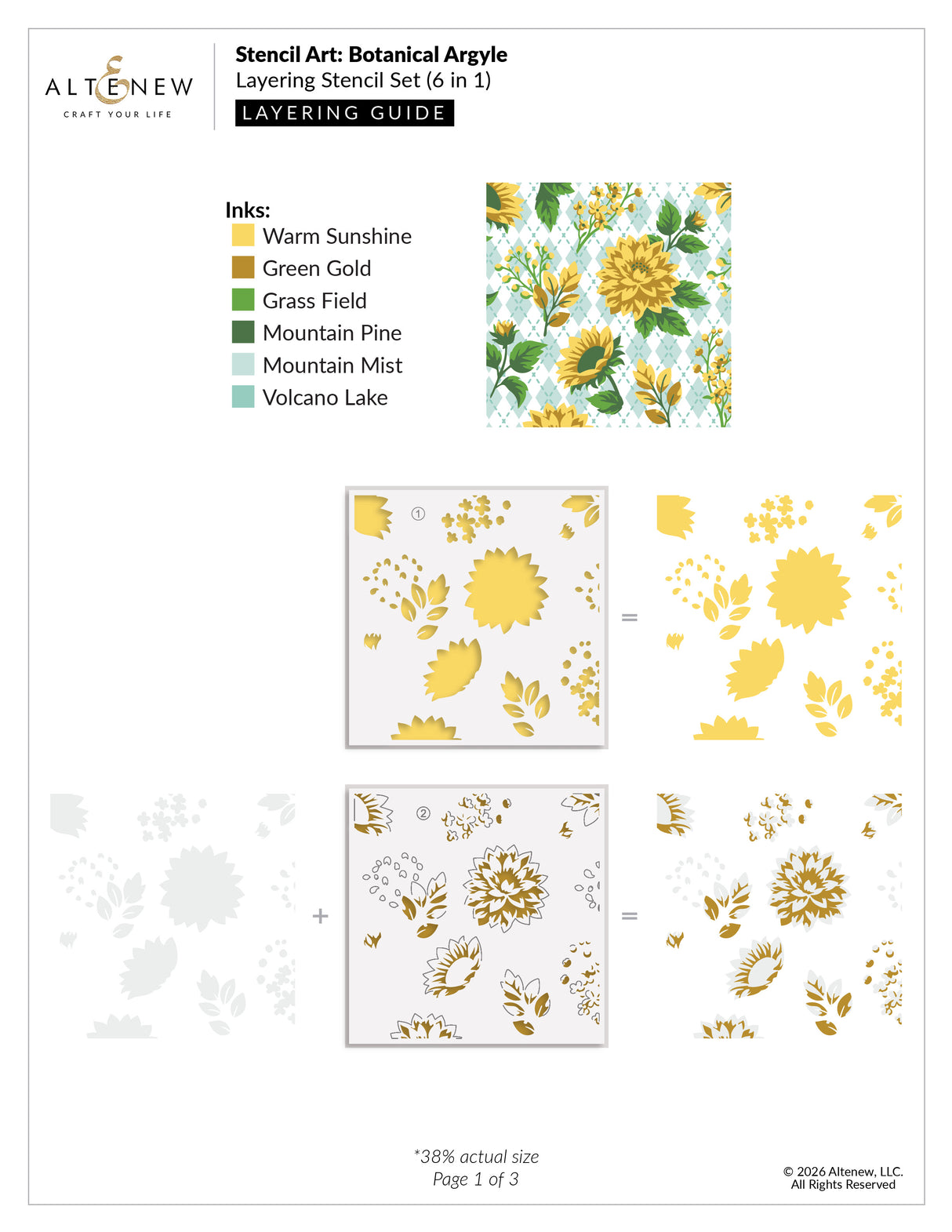 Altenew Stencil Art: Botanical Argyle & Add-on Die Bundle