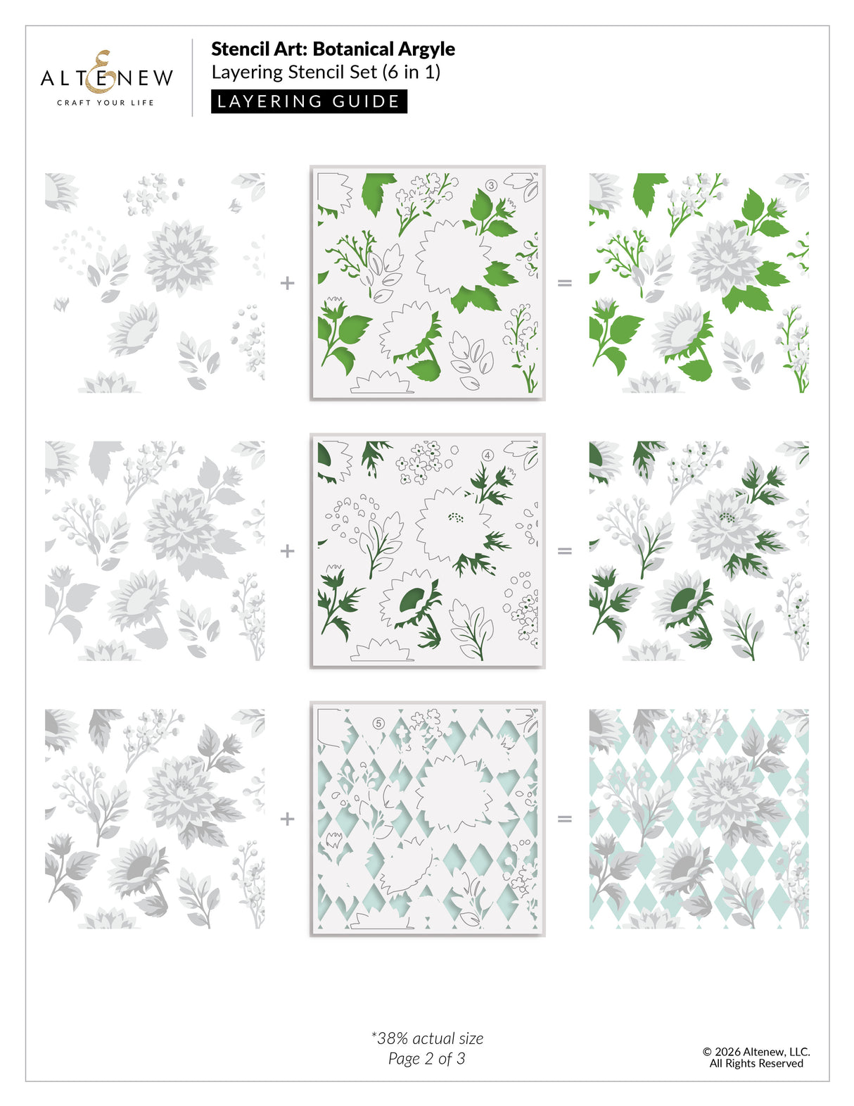 Altenew Stencil Art: Botanical Argyle & Add-on Die Bundle