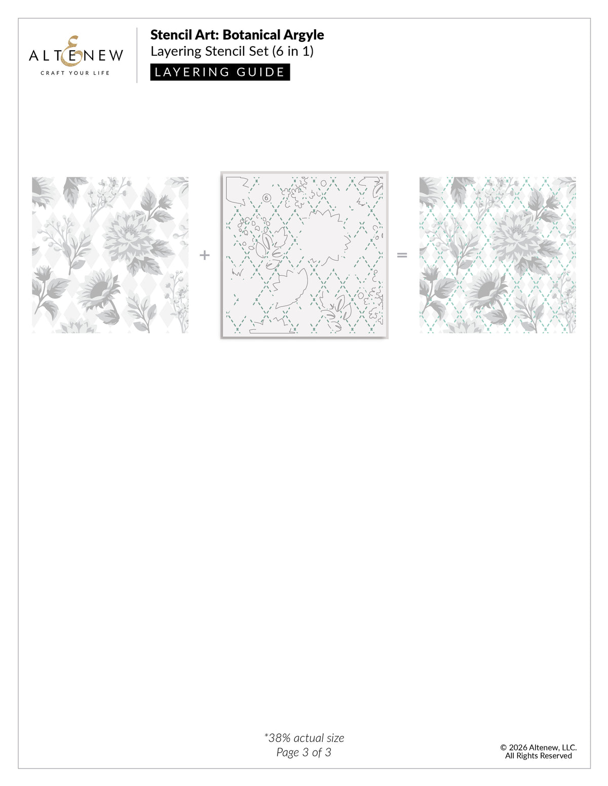 Altenew Stencil Art: Botanical Argyle & Add-on Die Bundle