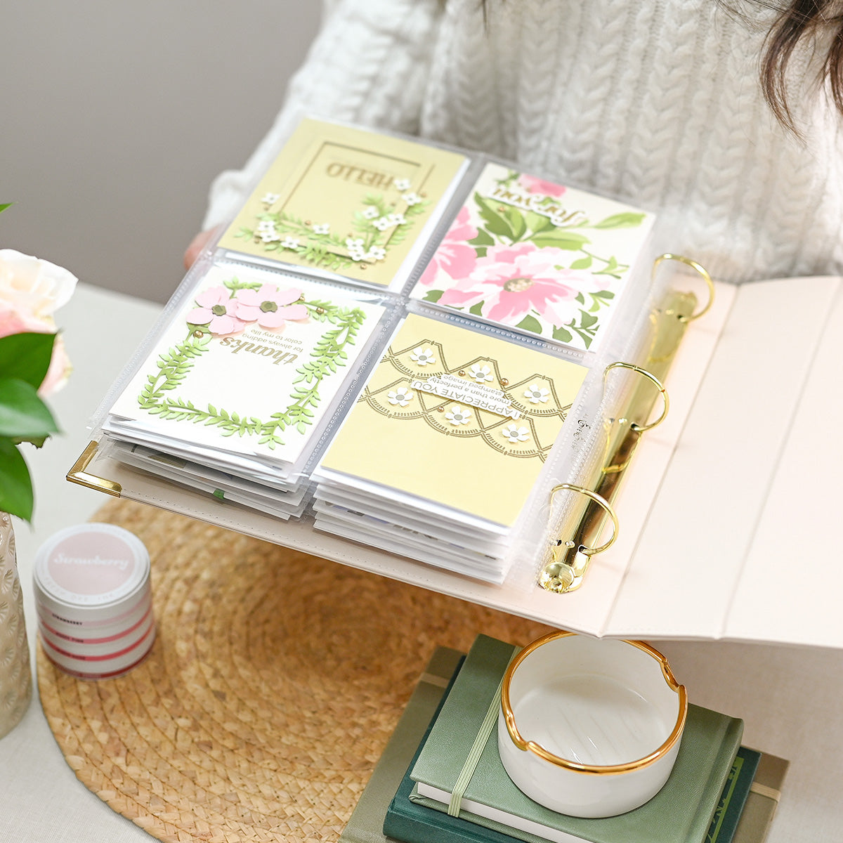 Altenew 9x12 Three-Ring Card Album - Ivory - Complete Bundle (Ivory + Pocket Pages) - ALT11681BN1