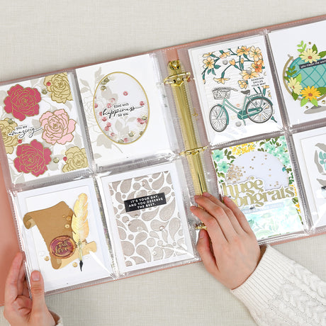 Altenew 9x12 Three-Ring Card Album - Rouge - Complete Bundle (Rouge + Pocket Pages) - ALT11681BN2