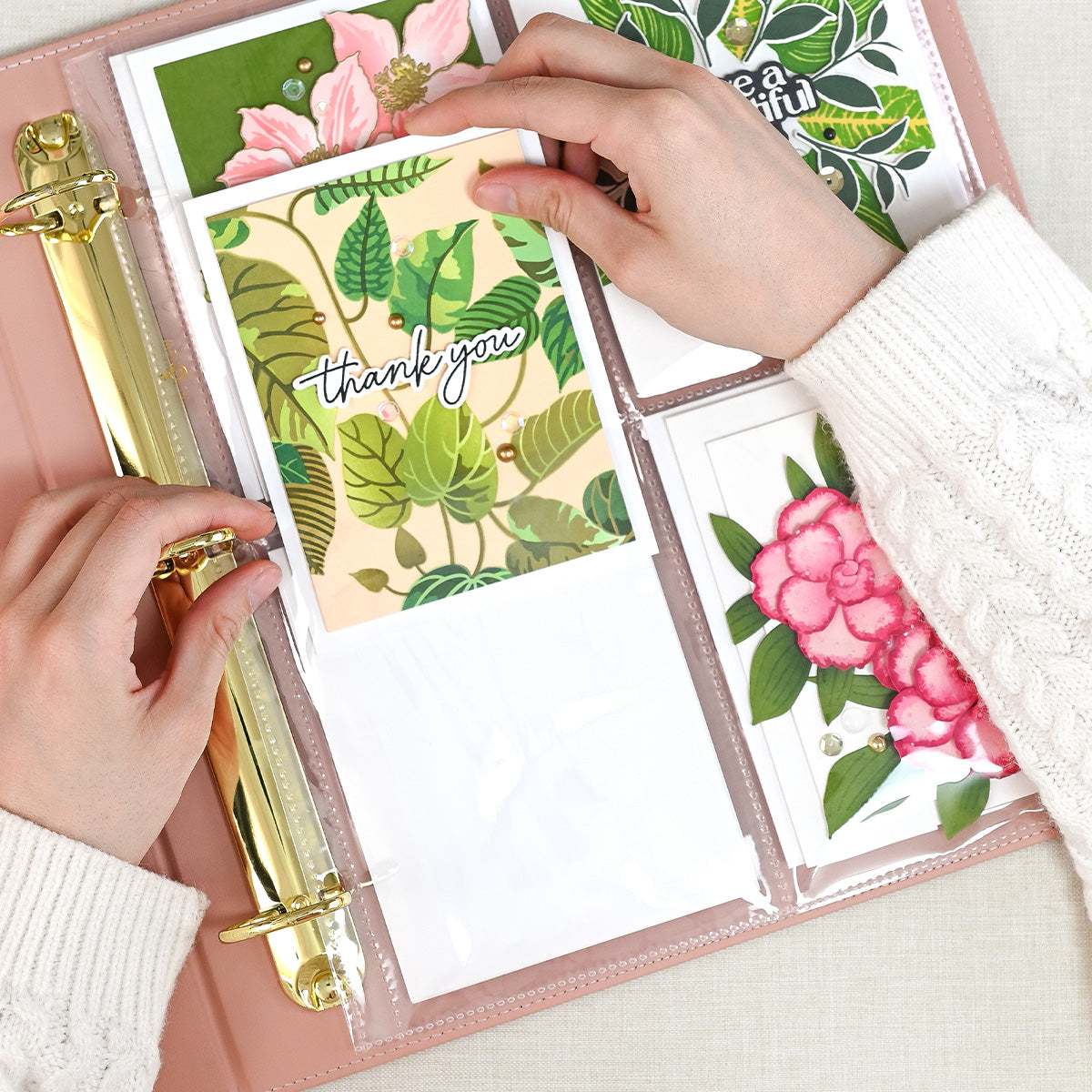 Altenew 9x12 Three-Ring Card Album - Rouge - Complete Bundle (Rouge + Pocket Pages) - ALT11681BN2