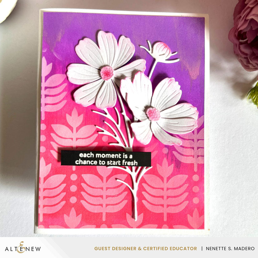 Altenew Deco Leaves Background Stencil