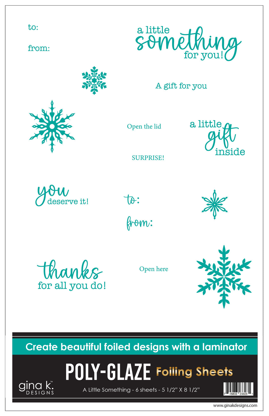 Gina K Designs POLY-GLAZE Foiling Sheets- A Little Something