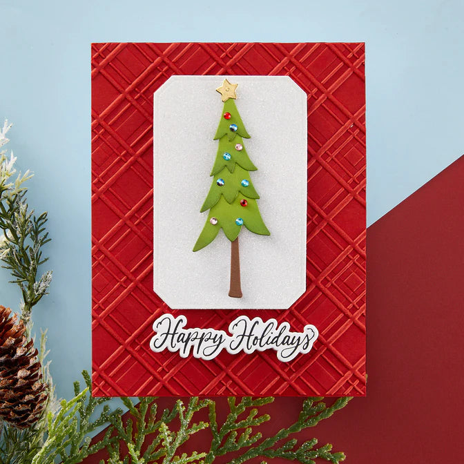 Spellbinders Argyle Plaid 3D Embossing Folder from the Home for the Holidays Collection