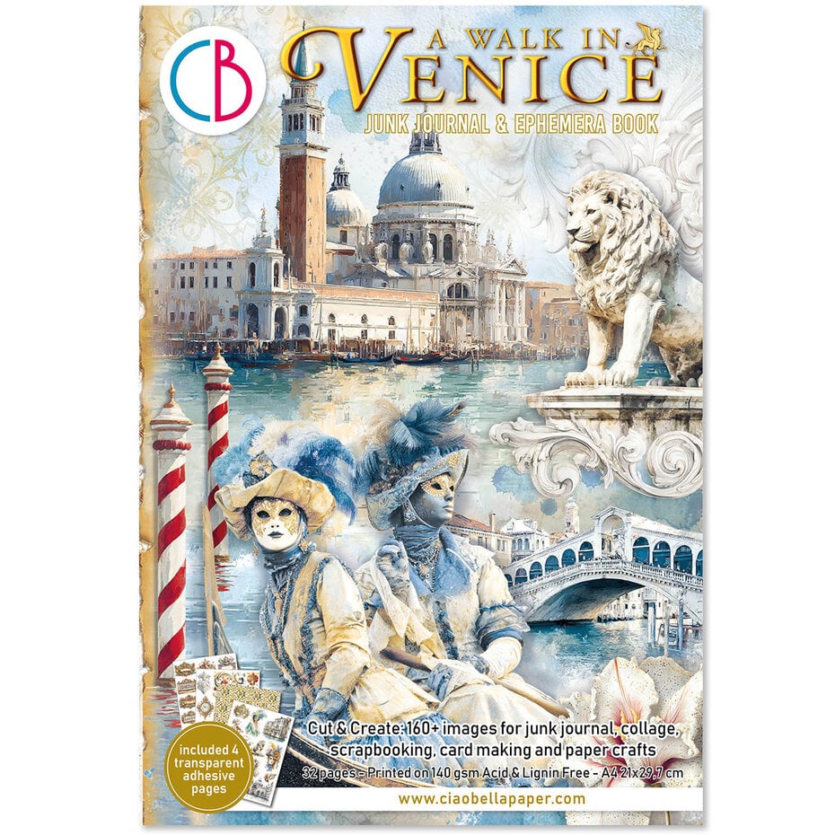 Ciao Bella A Walk in Venice A4 Junk Journal Ephemera Book (32pcs) (CBB023)* damaged corner