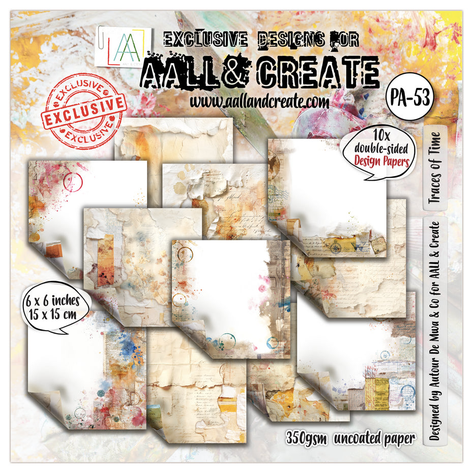 Aall and Create Design Paper 6x6 Inch Traces of Time (AALL-PA-53)