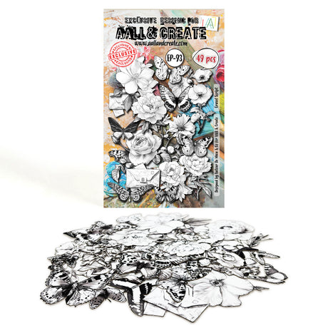Aall and Create Pollen Drift A6 Ephemera Die-Cuts Gravel Script (AALL-EP-093)