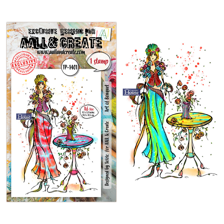Aall and Create Whispers of Form A6 Stamp Set Art of Bouquet (AALL-TP-1401)