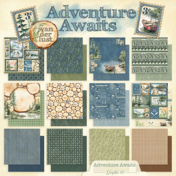 Graphic 45 Adventure Awaits 12×12 Collection Pack