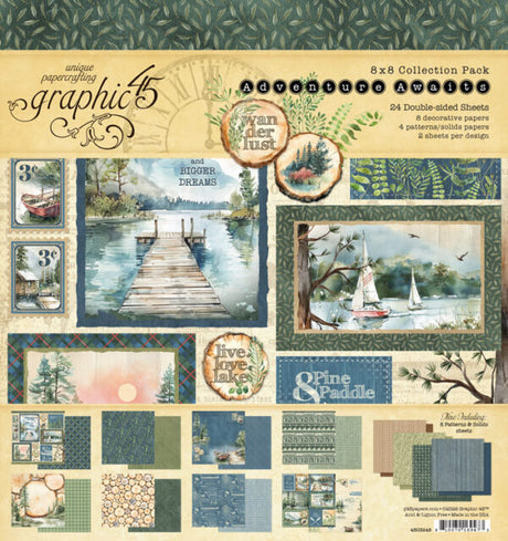 Graphic 45 Adventure Awaits 8×8 Collection Pack