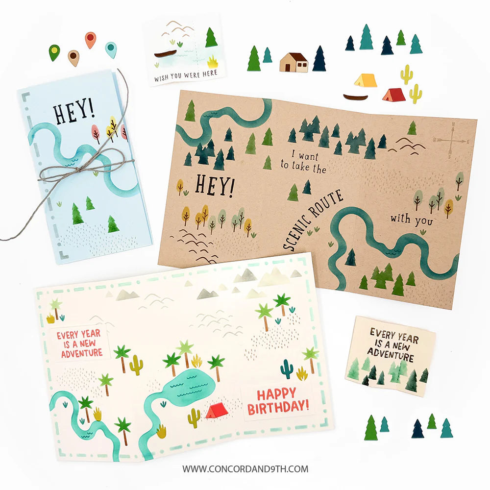 Concord & 9th Adventure Awaits Stencil Pack