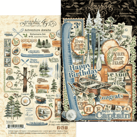Graphic 45 Adventure Awaits Ephemera Set