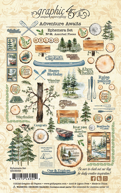 Graphic 45 Adventure Awaits Ephemera Set