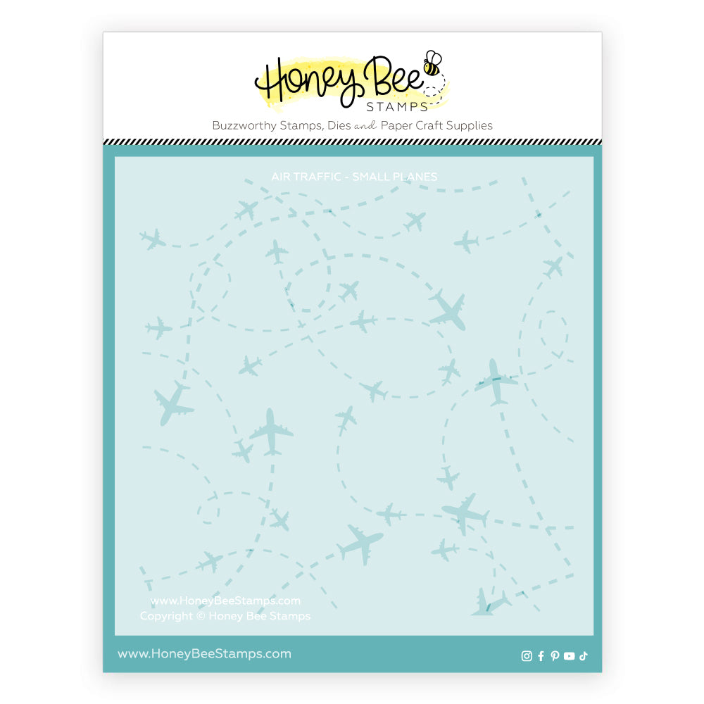 Honey Bee Air Traffic - Set of 2 Background 6x6" Stencils