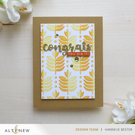 Altenew Deco Leaves Background Stencil