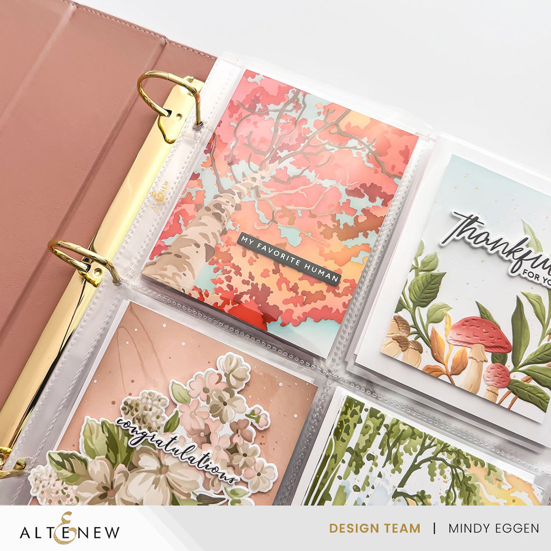 Altenew 9x12 Three-Ring Card Album - Rouge - Complete Bundle (Rouge + Pocket Pages) - ALT11681BN2
