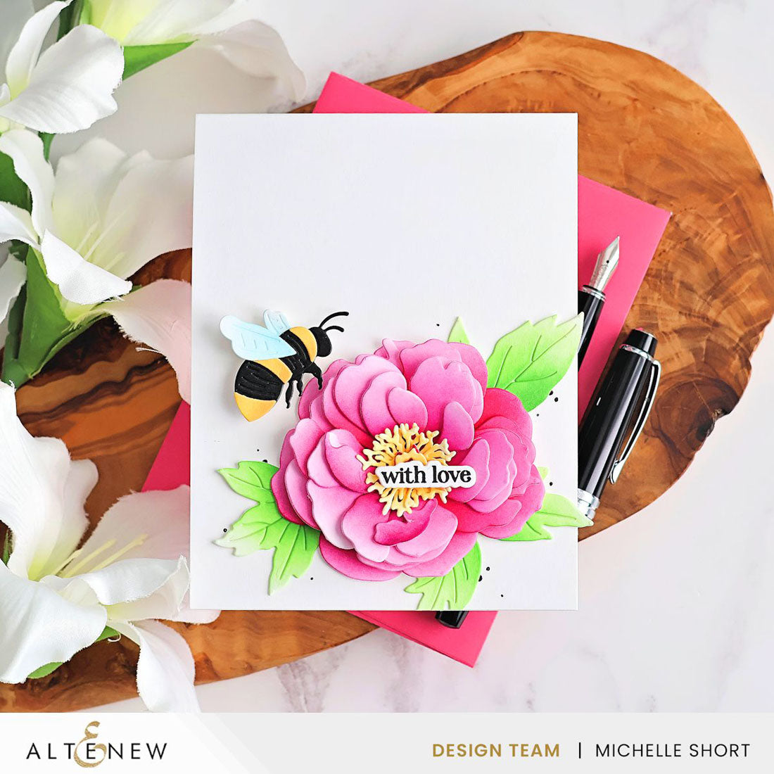 Altenew Craft-A-Flower: Coral Charm Peony Layering Die Set