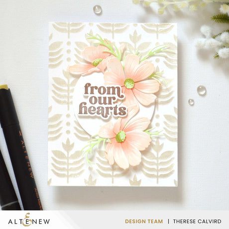 Altenew Deco Leaves Background Stencil