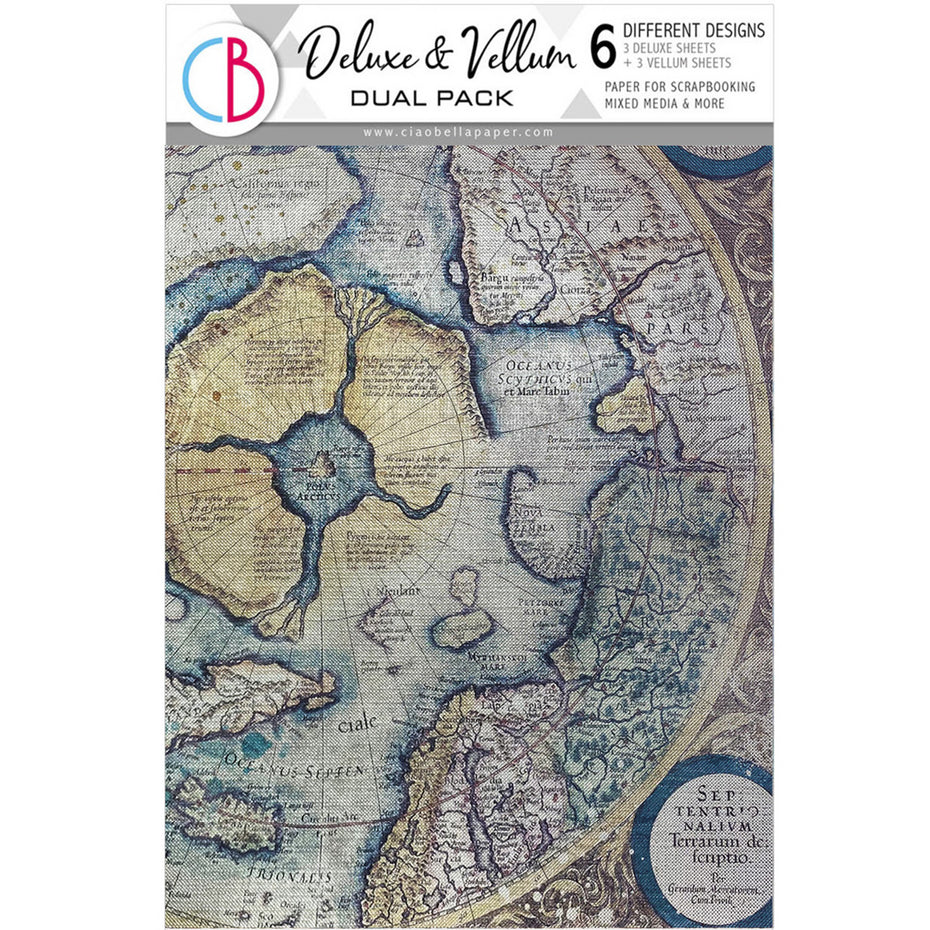 Ciao Bella An Artist Journey A4 Deluxe Paper Silver & Vellum Dual Pack Mixed (6pcs) (CBX005)
