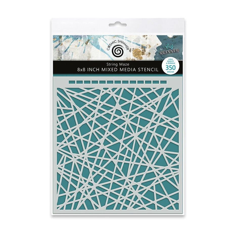 Katy Sue Designs Andy Skinner 8x8 Inch Mixed Media Stencil String Maze (08-0002-AS)