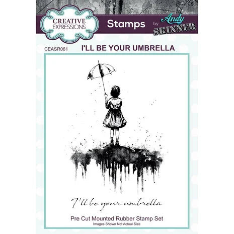 Creative Expressions Andy Skinner Pre-Cut Rubber Stamp 3.5x5.25 Inch I'll Be Your Umbrella (CEASR061)