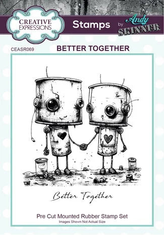 Creative Expressions Andy Skinner Pre-Cut Rubber Stamp Botology Better Together (CEASR069)