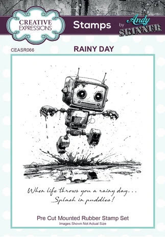 Creative Expressions Andy Skinner Pre-Cut Rubber Stamp Botology Rainy Day (CEASR066)