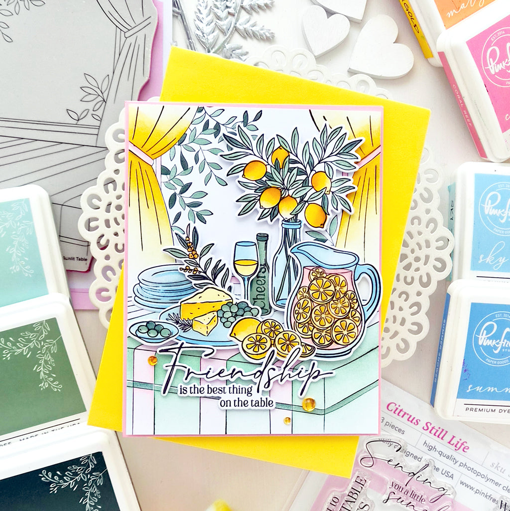Pinkfresh Studio Citrus Still Life Stamp / Die / Stencil Bundle