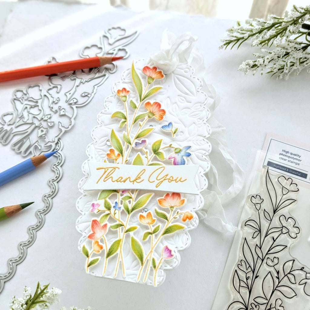 Pinkfresh Studio Humbled & Grateful stencil/Die Bundle