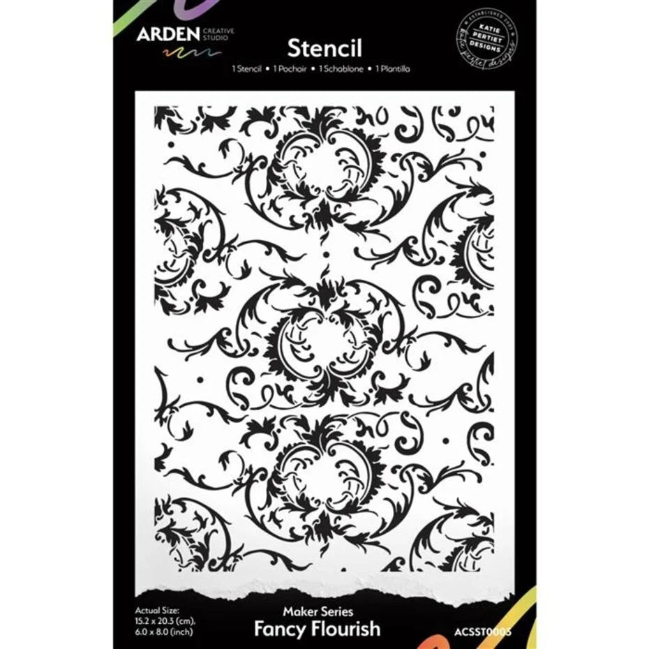 Arden Creative Studio Maker Series 6x8 Inch Stencil Fancy Flourish (ACSST0003)