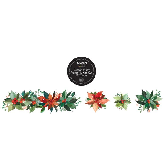 Arden Creative Studio Season of Joy Poinsettia Kiss-Cut PET Tape 5m/16.4ft