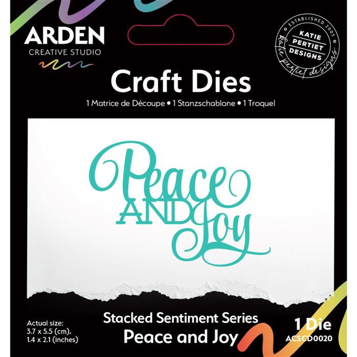 Arden Creative Studio Sentiment Series Stacked Peace and Joy Craft Die
