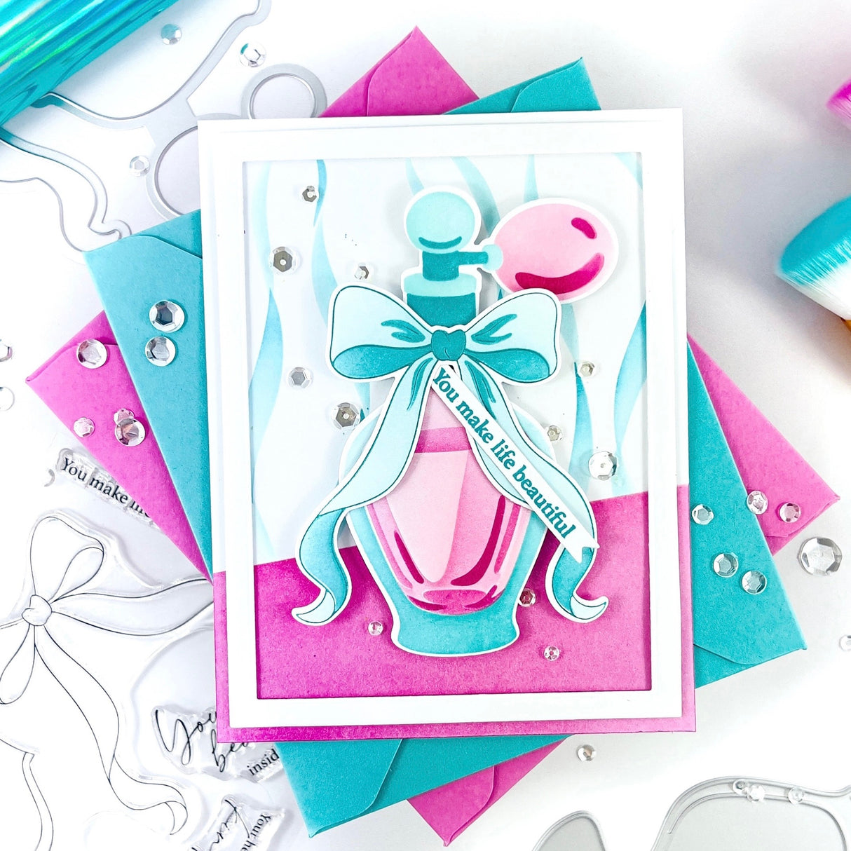 Pinkfresh Studio Elegant Essence Stamp, Die & Stencil Bundle
